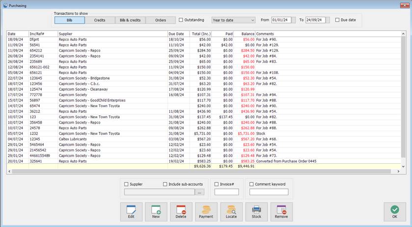 Purchasing, Creditors & Tax Payments